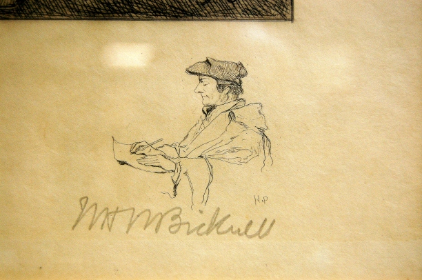 Figure 4. Bicknell’s signature, with a pen drawing by Pyle